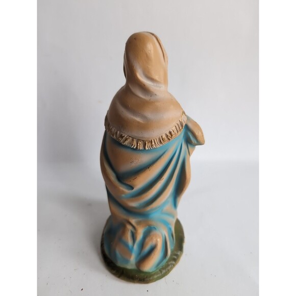 Vtg Virgin Mary Nativity Figure Paper Mache Italy 6 1/4" Large - Picture 3 of 5